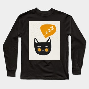 Cat, Abstract, Mid century modern kids wall art, Nursery room Long Sleeve T-Shirt